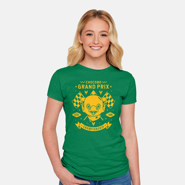 Chocobo Grand Prix-womens fitted tee-Alundrart