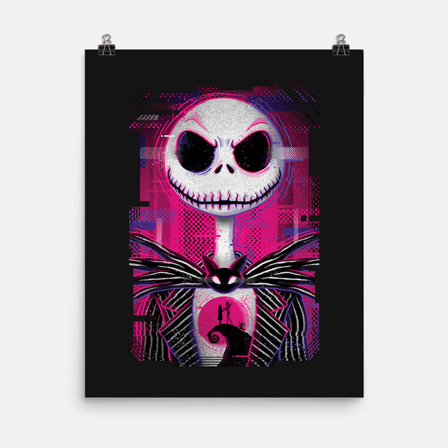 Jack Skellington Glitch-none matte poster-danielmorris1993