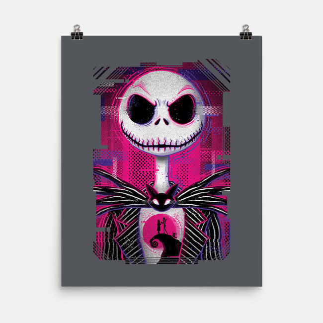 Jack Skellington Glitch-none matte poster-danielmorris1993