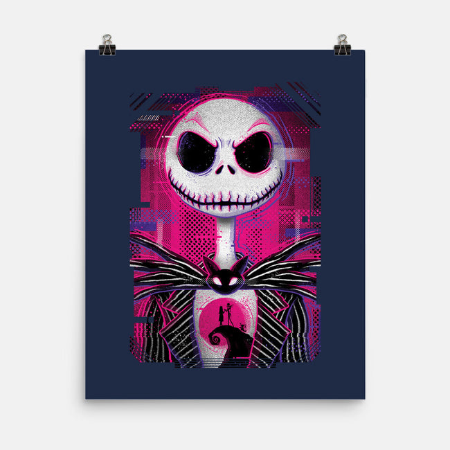 Jack Skellington Glitch-none matte poster-danielmorris1993