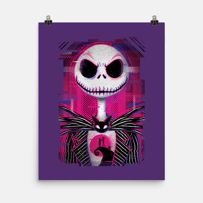 Jack Skellington Glitch-none matte poster-danielmorris1993