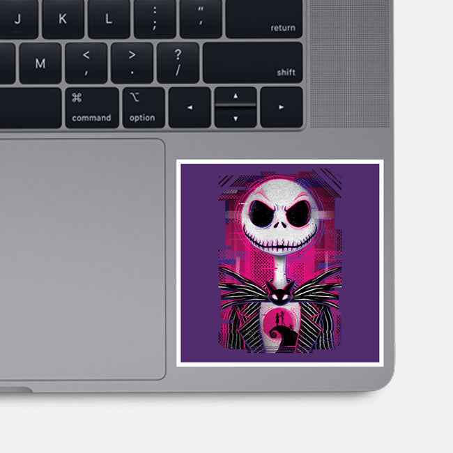 Jack Skellington Glitch-none glossy sticker-danielmorris1993