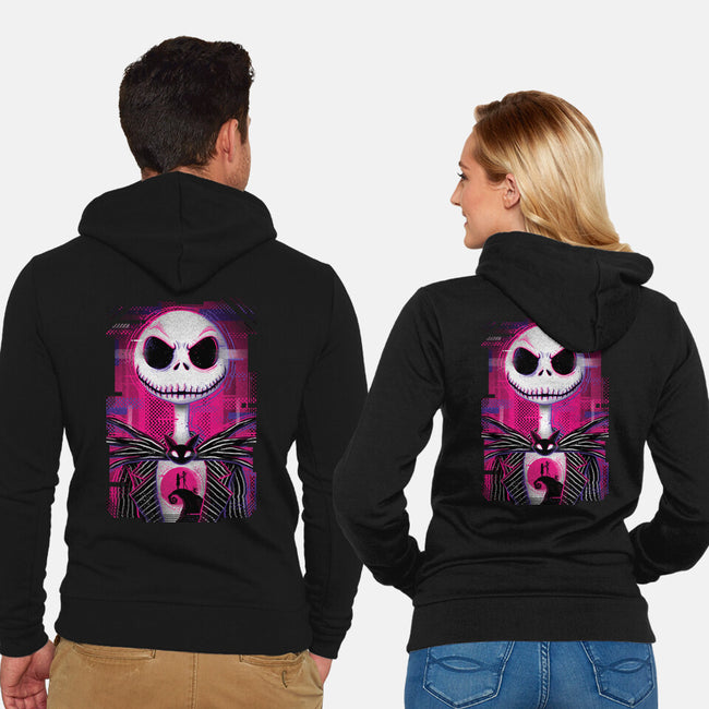 Jack Skellington Glitch-unisex zip-up sweatshirt-danielmorris1993