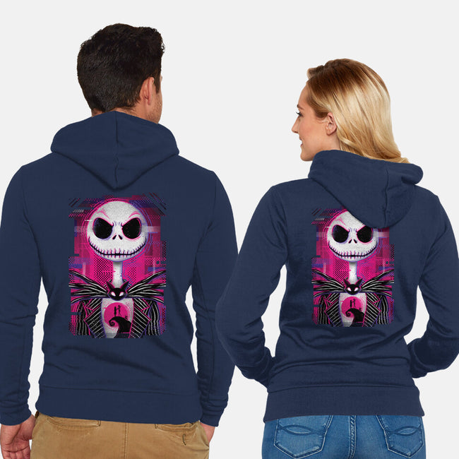 Jack Skellington Glitch-unisex zip-up sweatshirt-danielmorris1993