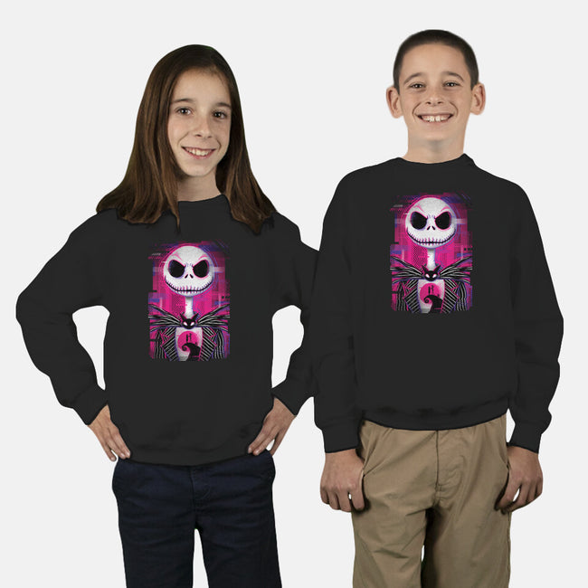 Jack Skellington Glitch-youth crew neck sweatshirt-danielmorris1993