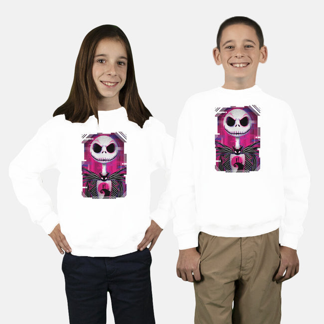 Jack Skellington Glitch-youth crew neck sweatshirt-danielmorris1993