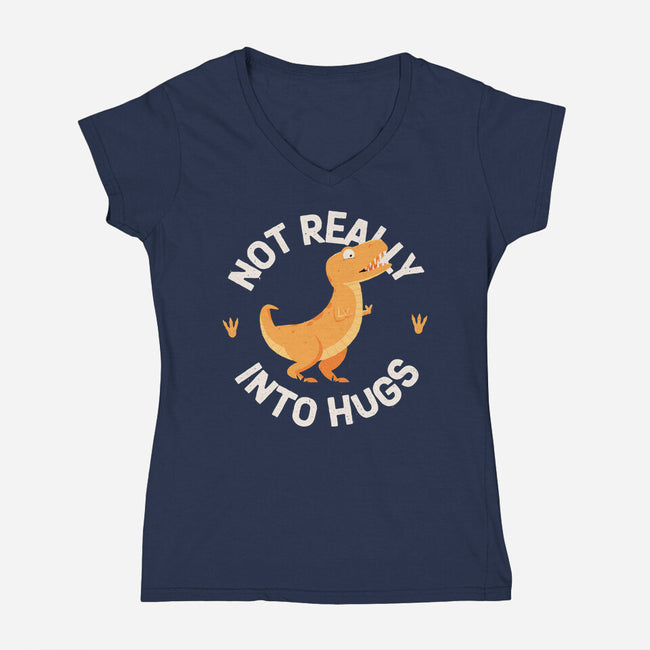 Not Really Into Hugs-womens v-neck tee-zawitees