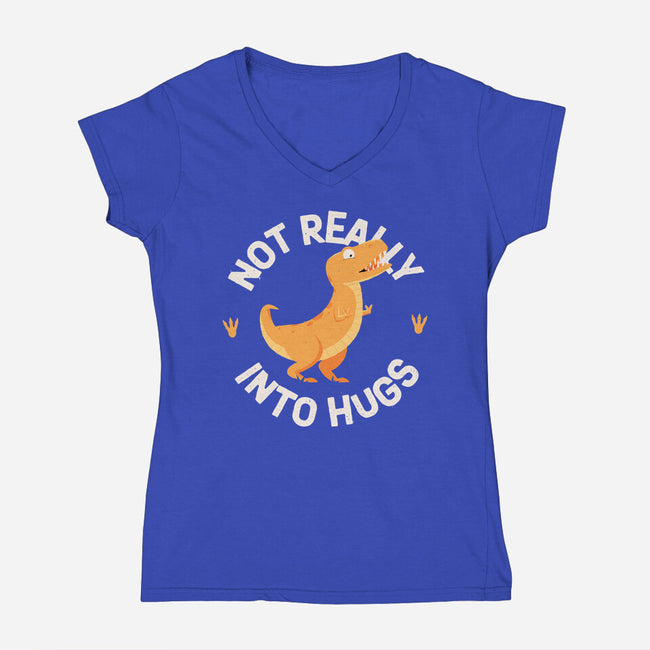 Not Really Into Hugs-womens v-neck tee-zawitees