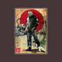 Jason In Japan Woodblock-none removable cover w insert throw pillow-DrMonekers