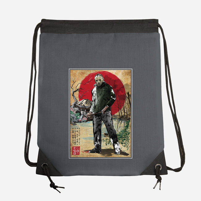 Jason In Japan Woodblock-none drawstring bag-DrMonekers