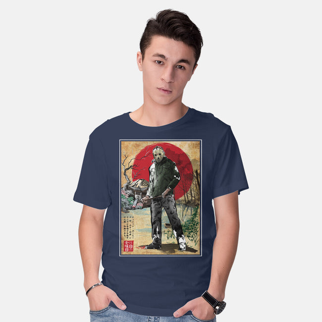 Jason In Japan Woodblock-mens basic tee-DrMonekers