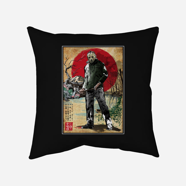 Jason In Japan Woodblock-none removable cover throw pillow-DrMonekers