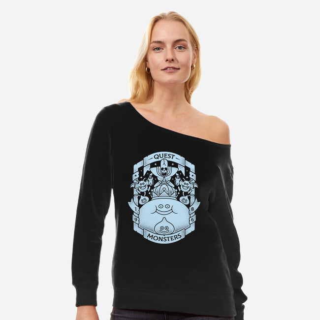 Quest Monsters-womens off shoulder sweatshirt-Alundrart