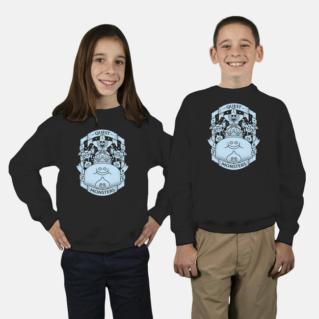 Quest Monsters-youth crew neck sweatshirt-Alundrart