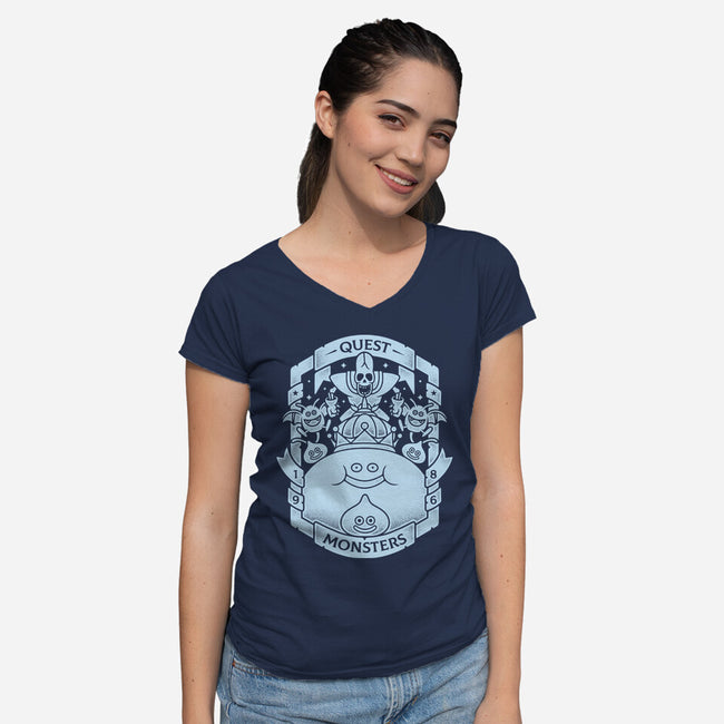Quest Monsters-womens v-neck tee-Alundrart