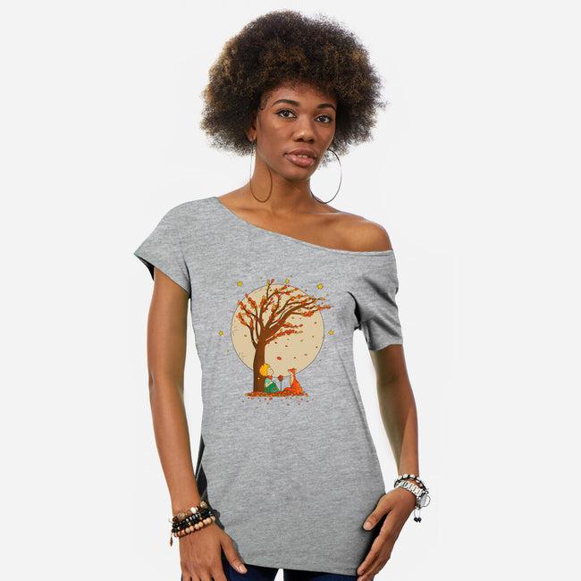 The Prince Of Autumn-womens off shoulder tee-retrodivision