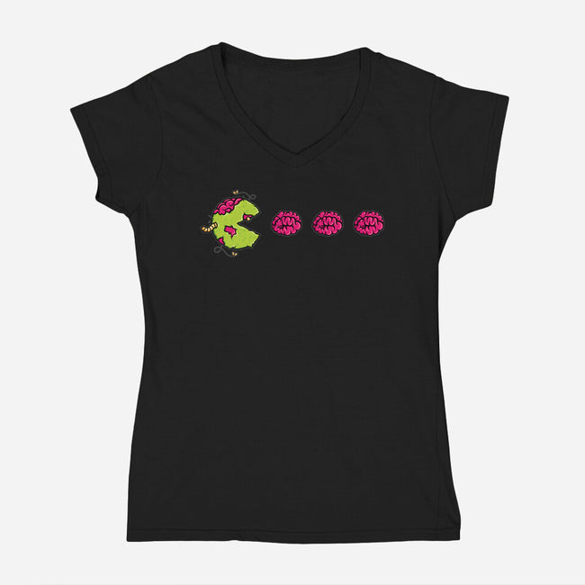 Pac-Zombie-womens v-neck tee-goodidearyan