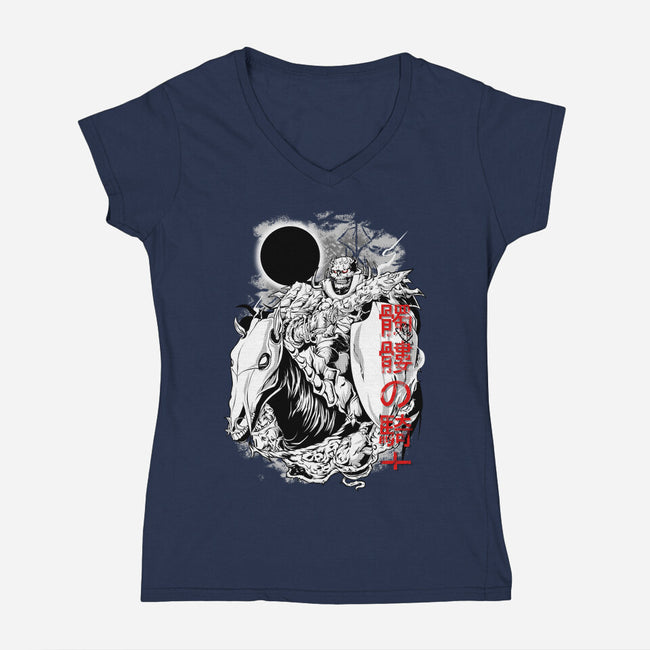 The Legendary Knight-womens v-neck tee-Guilherme magno de oliveira