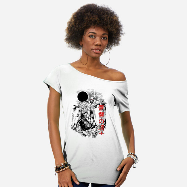 The Legendary Knight-womens off shoulder tee-Guilherme magno de oliveira