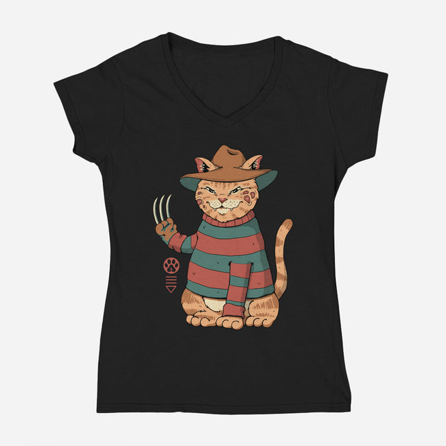 Catana On Elm Street-womens v-neck tee-vp021