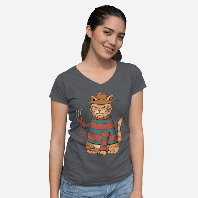 Catana On Elm Street-womens v-neck tee-vp021