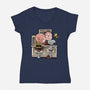 The Runaway Beagle-womens v-neck tee-zascanauta