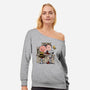 The Runaway Beagle-womens off shoulder sweatshirt-zascanauta