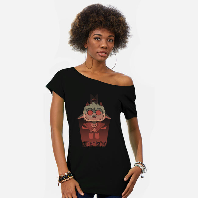 Cute But Also Psycho-womens off shoulder tee-Claudia