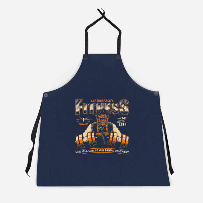 Leatherface's Fitness-unisex kitchen apron-teesgeex