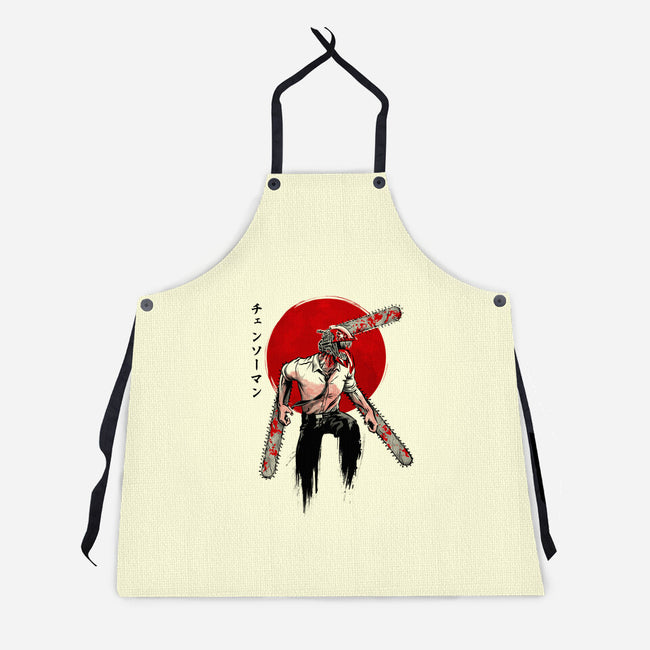 Red Sun Chainsaw-unisex kitchen apron-ddjvigo