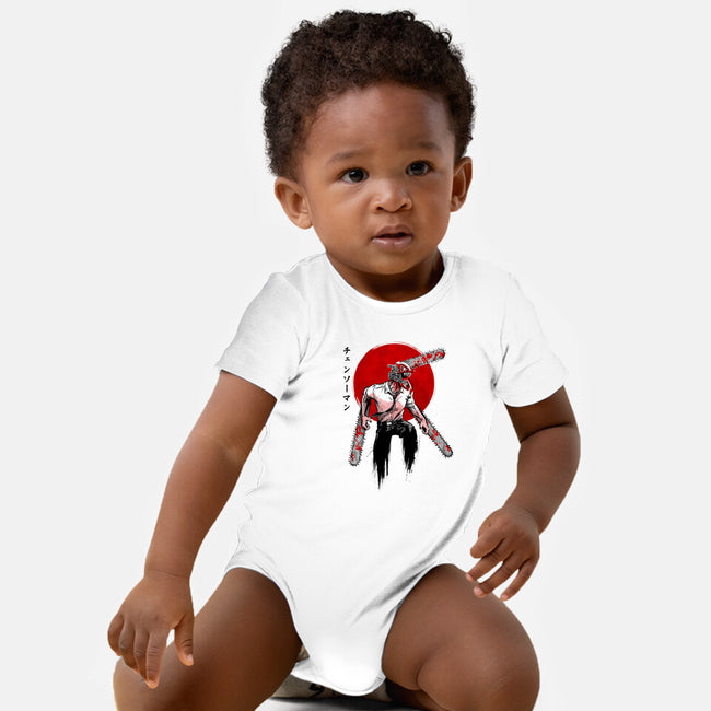 Red Sun Chainsaw-baby basic onesie-ddjvigo