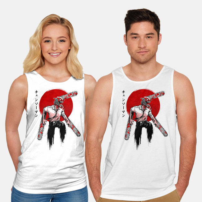 Red Sun Chainsaw-unisex basic tank-ddjvigo