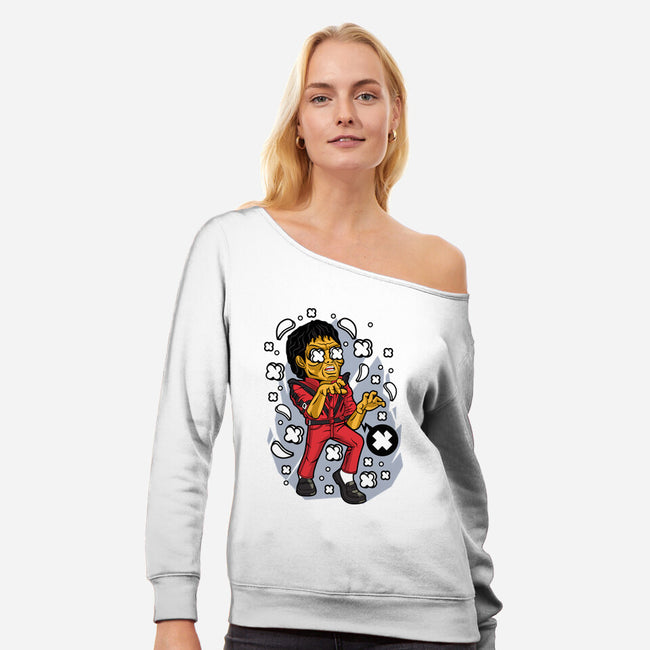 Jackson Zombie-womens off shoulder sweatshirt-ElMattew