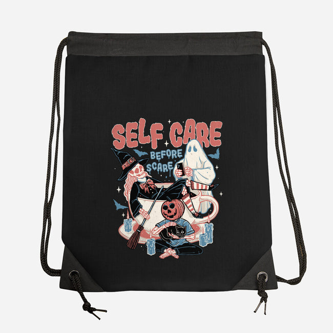 Self Care Scare Club-none drawstring bag-momma_gorilla