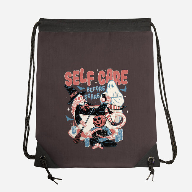 Self Care Scare Club-none drawstring bag-momma_gorilla