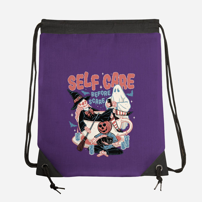 Self Care Scare Club-none drawstring bag-momma_gorilla