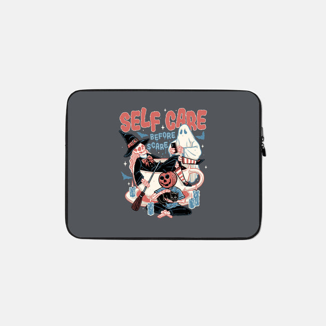 Self Care Scare Club-none zippered laptop sleeve-momma_gorilla