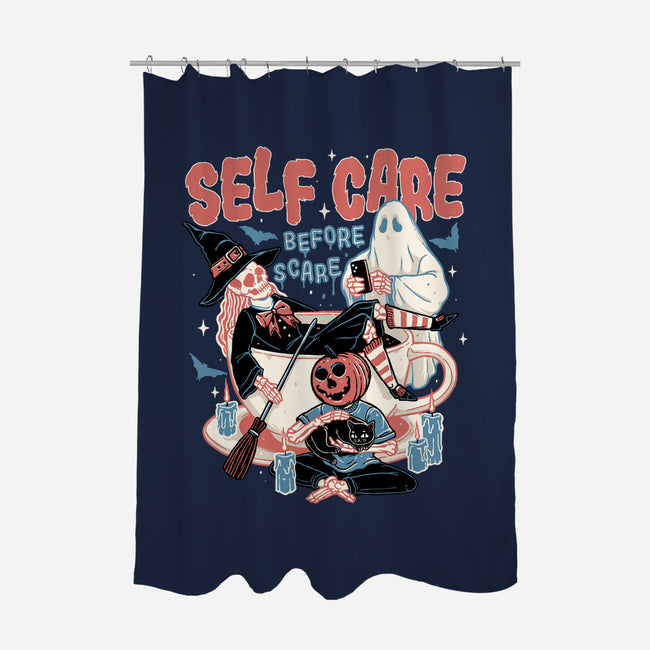 Self Care Scare Club-none polyester shower curtain-momma_gorilla