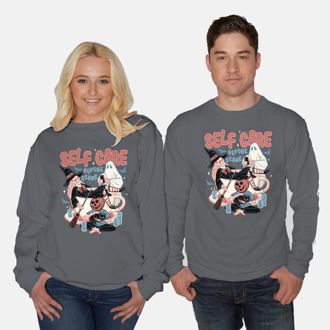 Self Care Scare Club-unisex crew neck sweatshirt-momma_gorilla