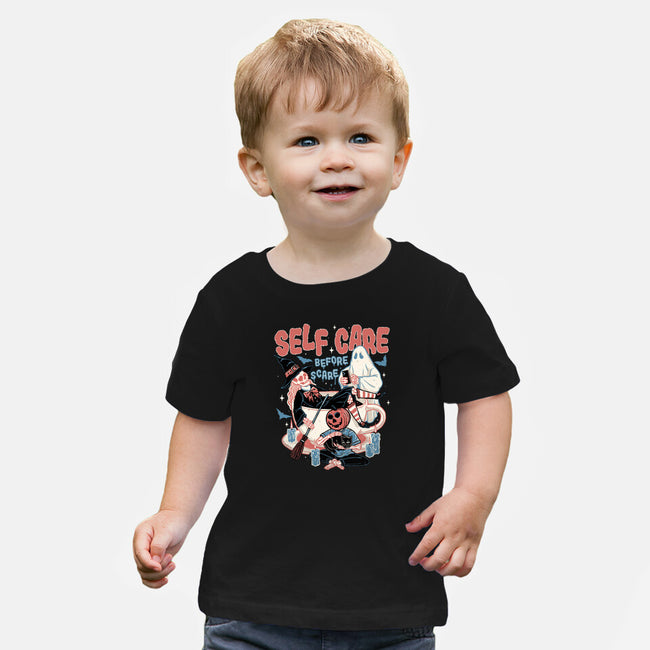 Self Care Scare Club-baby basic tee-momma_gorilla