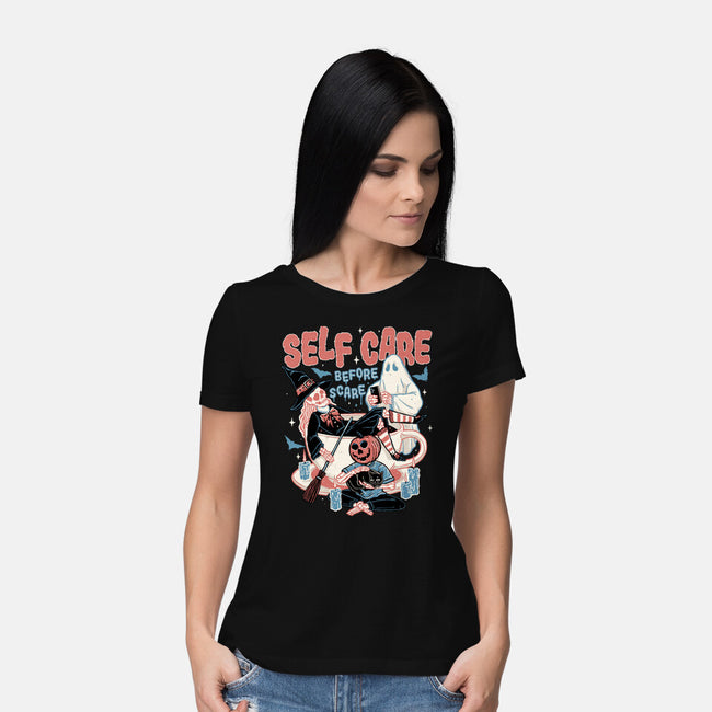 Self Care Scare Club-womens basic tee-momma_gorilla
