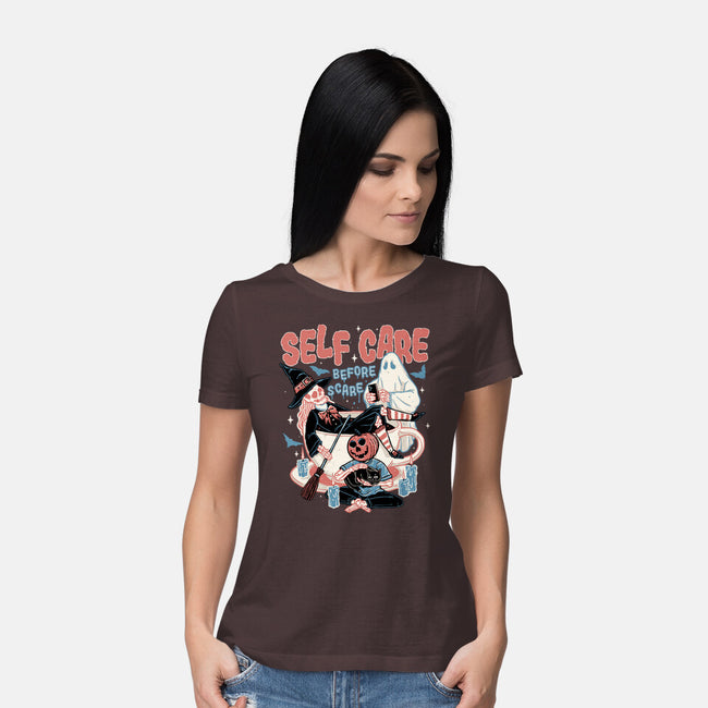 Self Care Scare Club-womens basic tee-momma_gorilla