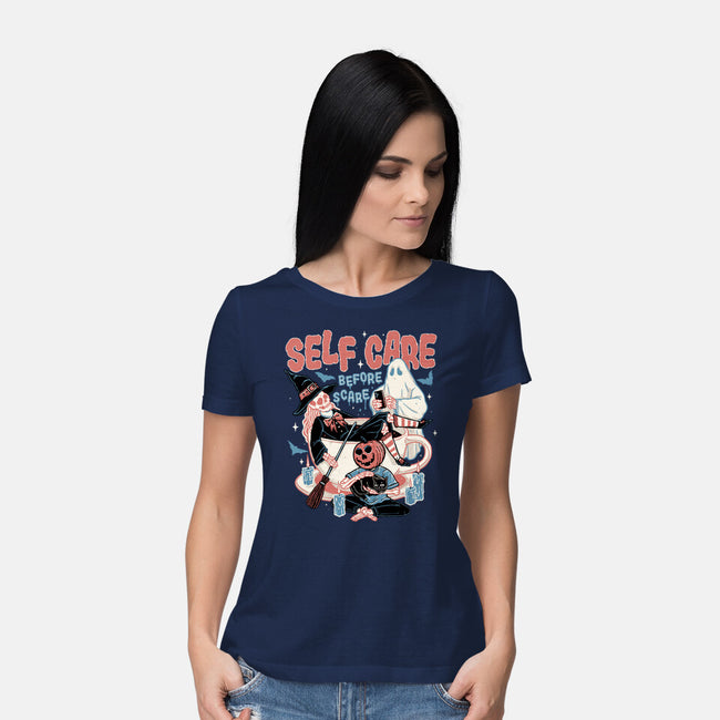 Self Care Scare Club-womens basic tee-momma_gorilla