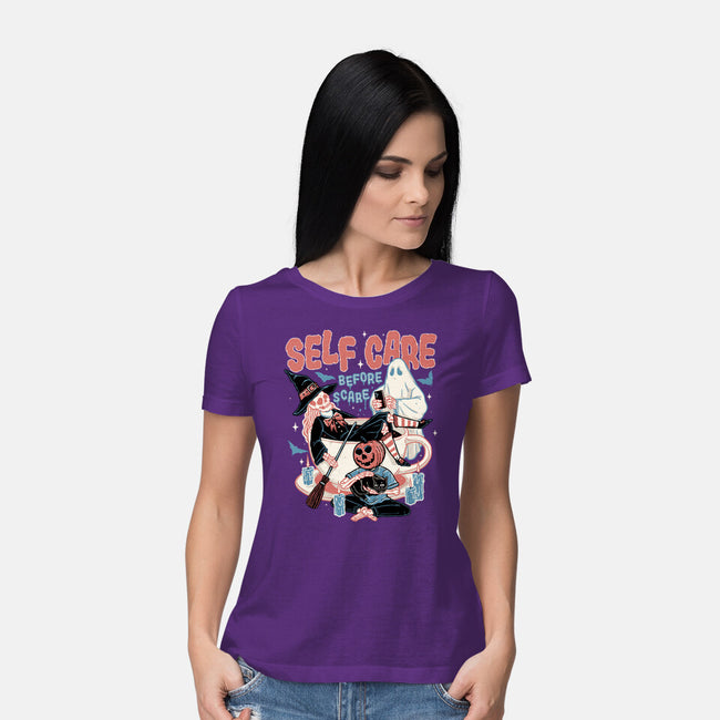 Self Care Scare Club-womens basic tee-momma_gorilla