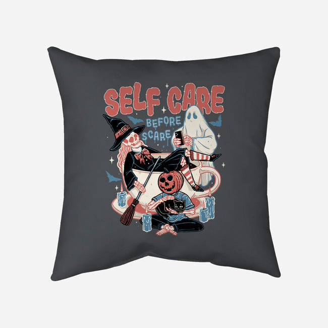 Self Care Scare Club-none removable cover throw pillow-momma_gorilla