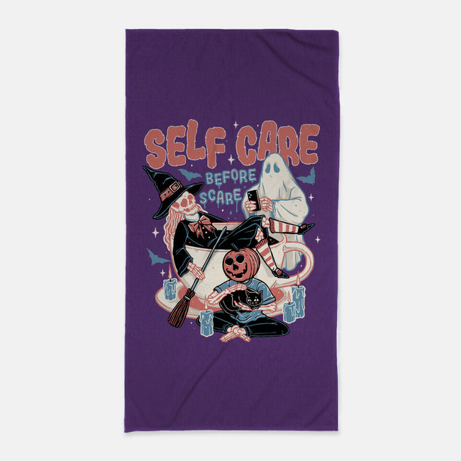 Self Care Scare Club-none beach towel-momma_gorilla