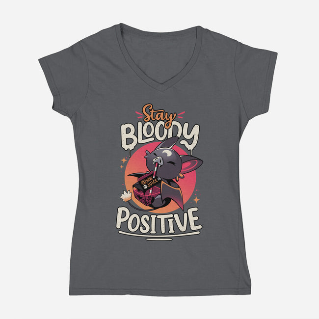 Stay Bloody Positive-womens v-neck tee-Snouleaf