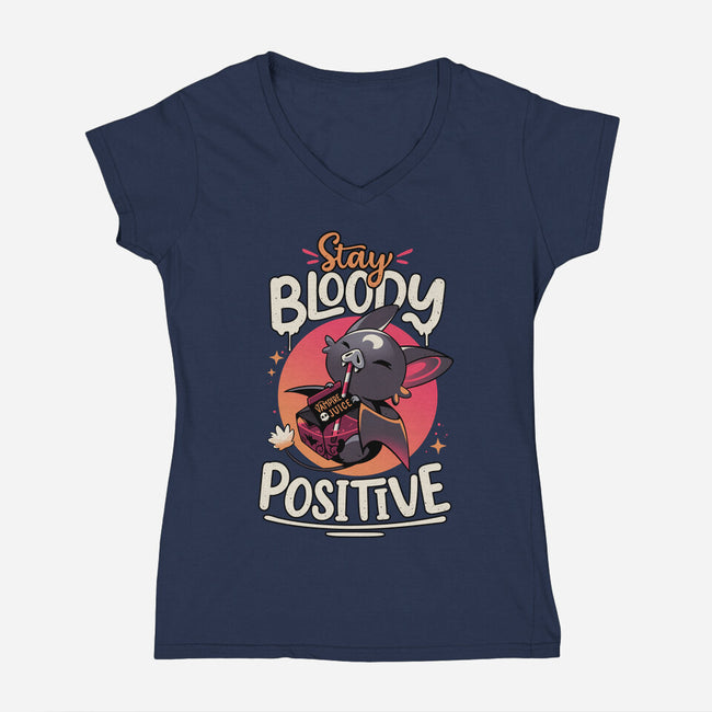 Stay Bloody Positive-womens v-neck tee-Snouleaf