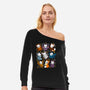 Skull Animals-womens off shoulder sweatshirt-Vallina84