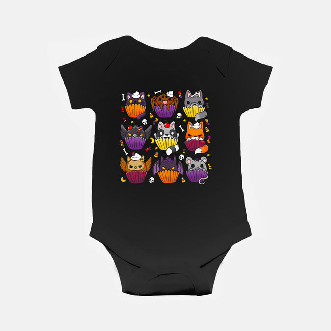 Halloween Muffins-baby basic onesie-Vallina84